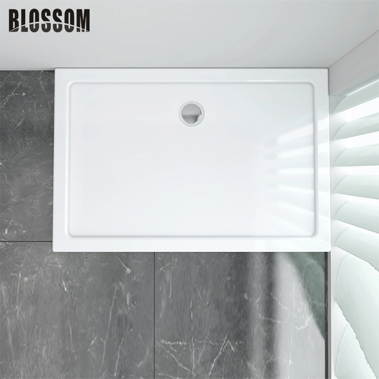 Low Profile White Rectangle Acrylic Shower Tray for Shower Enclosures