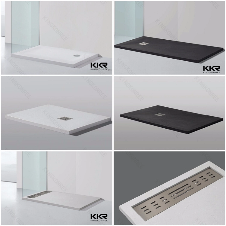 Wholesales Corain Solid Surface Sanitary Ware Artificial Stone Shower Tray