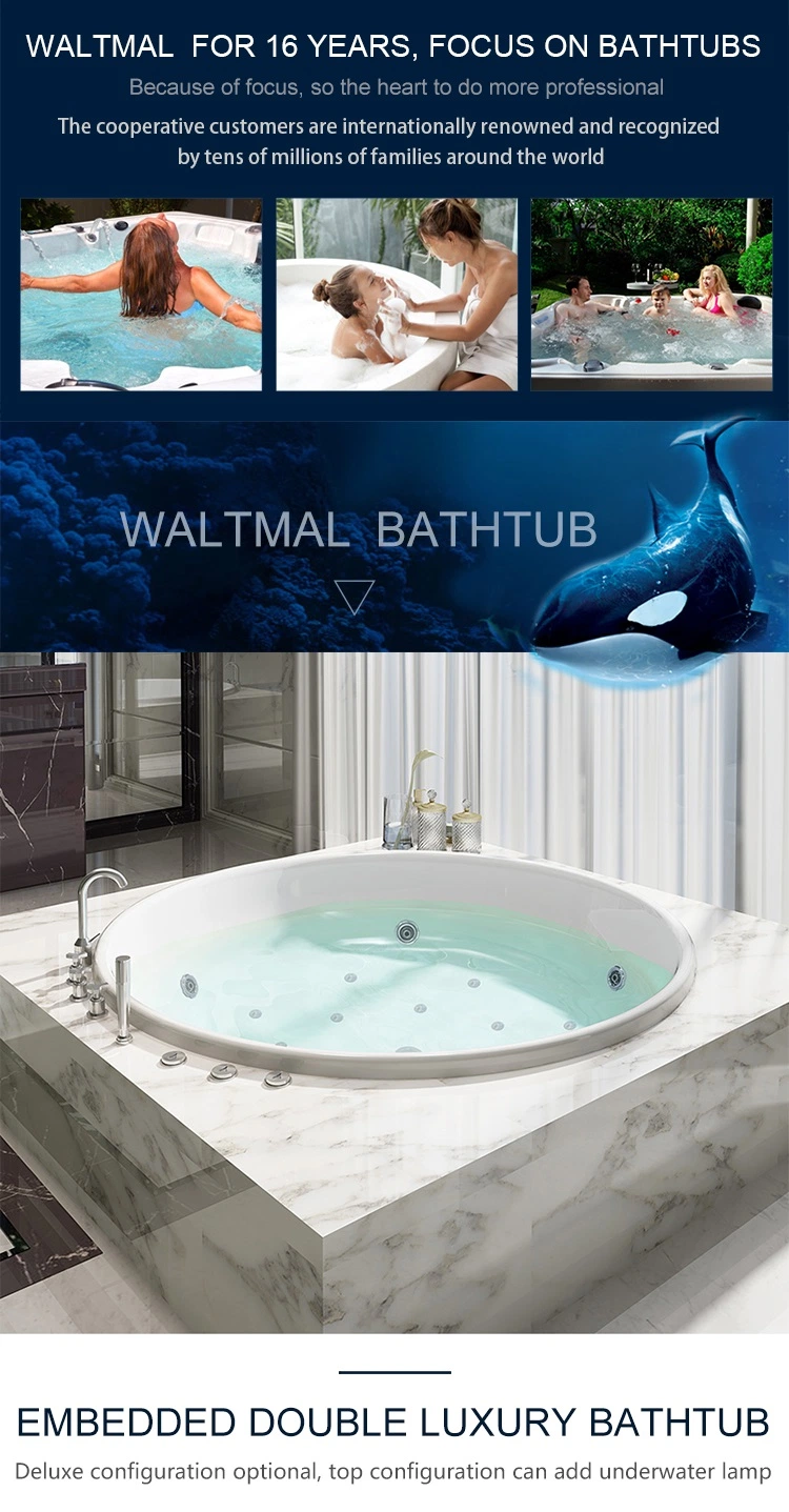 Modern Design Ce Drop-in Soaking Round Large Bathtub