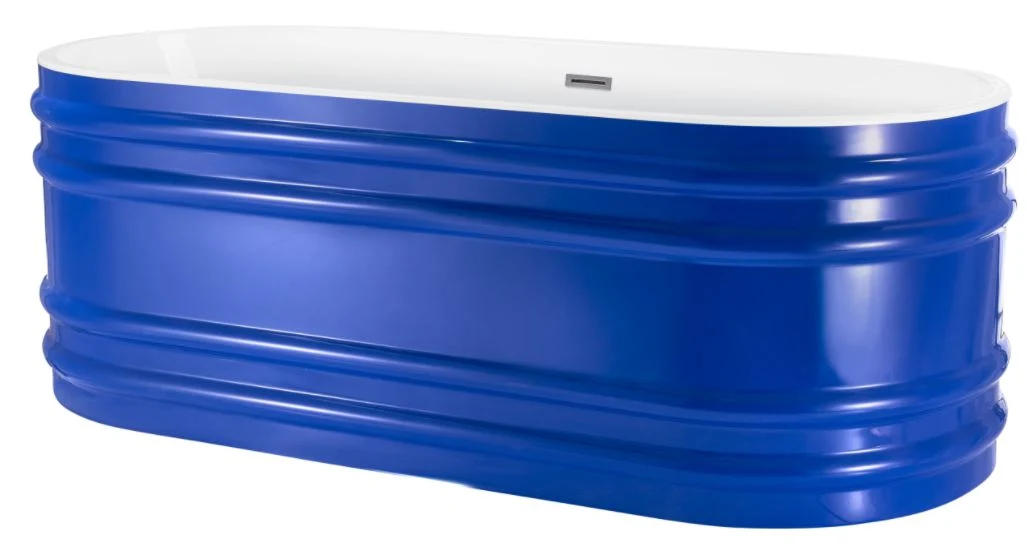 2020 Jacuzzi Royal Blue Color Modern Style Freestanding Indoor Bathroom Oval Acrylic Bathtub