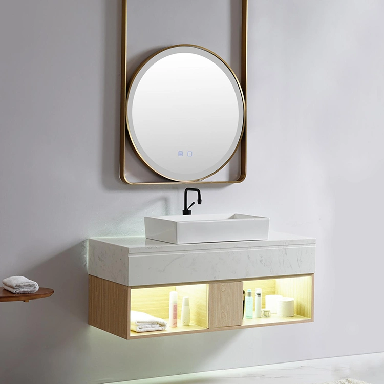 Wall Hung PVC Bathroom Vanities Cabinet Luxury Bathrooms