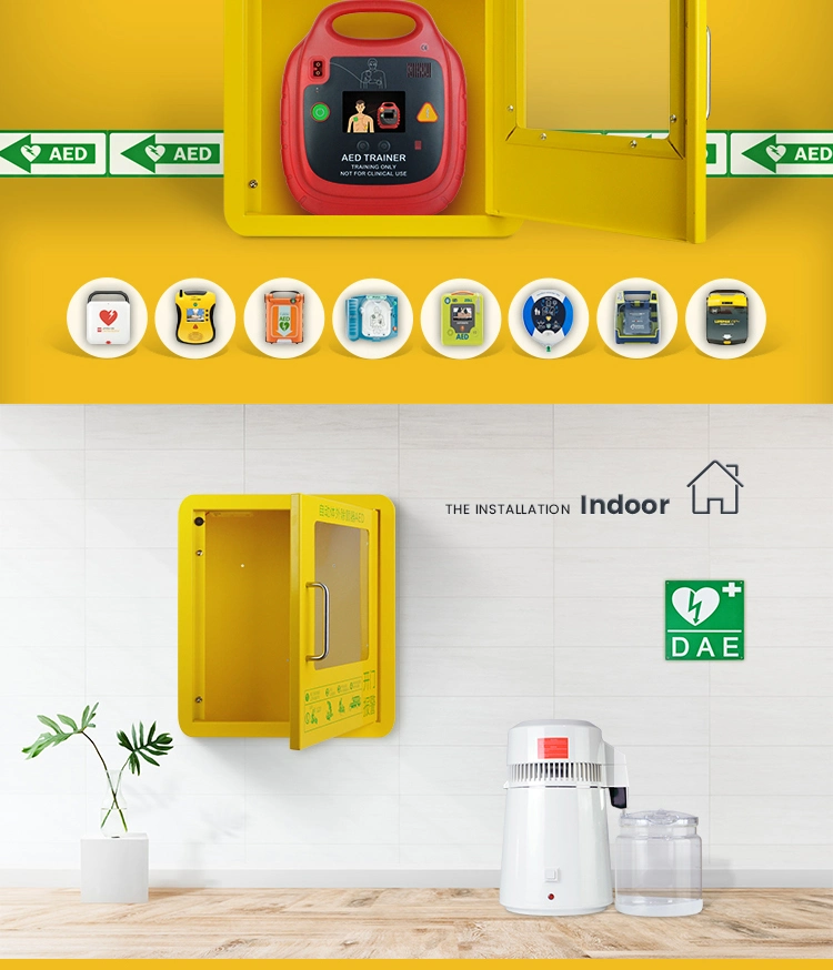 Wall Mouted with Alarm System Strobe Light Portable Zoll Aed Cabinet Defibrillator Box