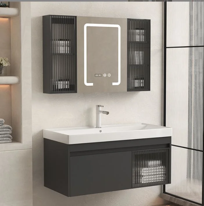 Modern Simple Bathroom Cabinet Wash Basin Combination Intelligent Mirror Cabinet One Ceramic Wash Basin Cabinet