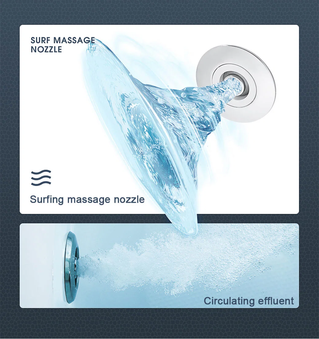 Massage SPA Control Panels SPA Whirlpool Jacuzzis Rectangular Freestanding Soaking Bathtub