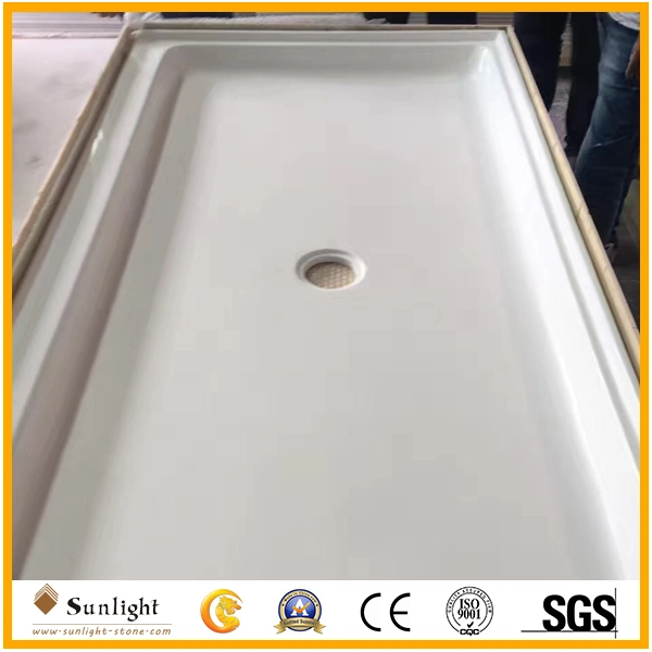 Customize Solid Surface Non-Slip Cultured Marble/SMC Shower Panel SMC Shower Pan/Shower Base/Shower Tray for Hotel Bathroom