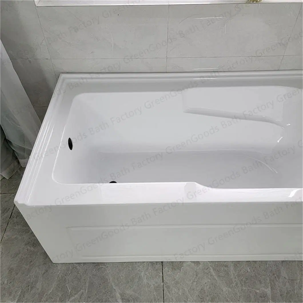 CE Wholesale Low Price 60 Inch Soaking Tub Simple Type Durable Home Two Person Soaker White Acrylic Fiberglass Drop in Bathtubs
