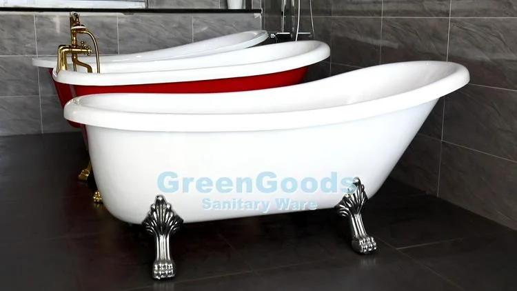CE Custom Size Fiberglass Adult Bath Tub Antique Freestanding Clawfoot Bathtubs