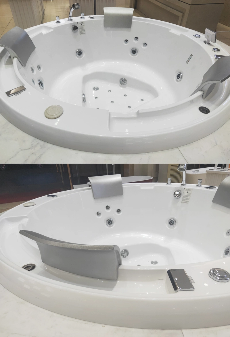 Guangdong 3-4 Person Soaking Acrylic Tub Drop in Indoor Built in Round Water Fall Luxury Massage Whirlpool Bathtub (Bt-A1001)