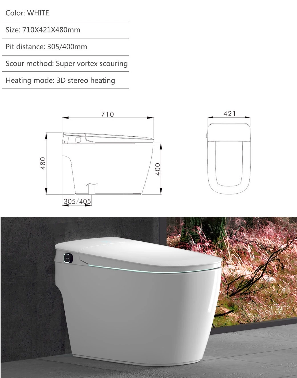 China High Quaity Remote Control Smart Toilet for Sale