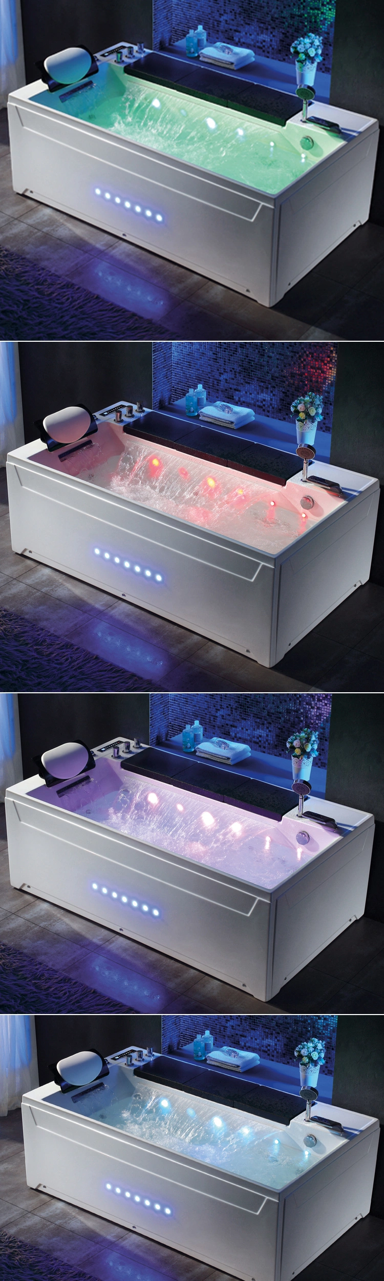 Hot Sale One Person Bathroom Whirlpool Massage Bathtub Sanitary