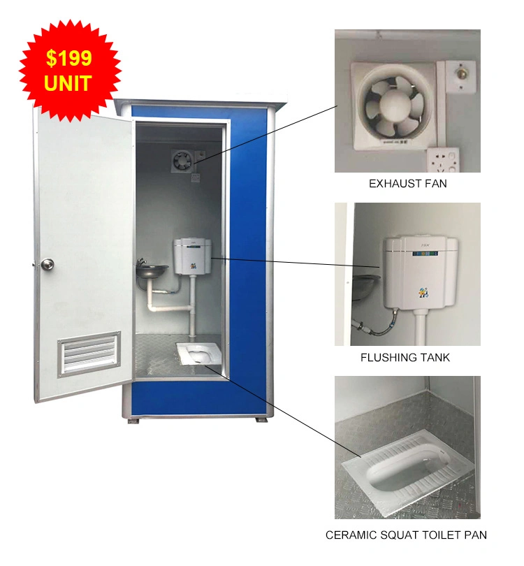 Fast Install Portable Public Toilet Cheap Mobile Room Metal Sanitary Toilet