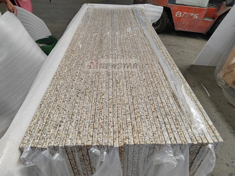 Luxury Living Room Shandong Yellow Rusty Granite Kitchen Top Bathroom Shower Wall Paving Shower Tray Granite Wholesale