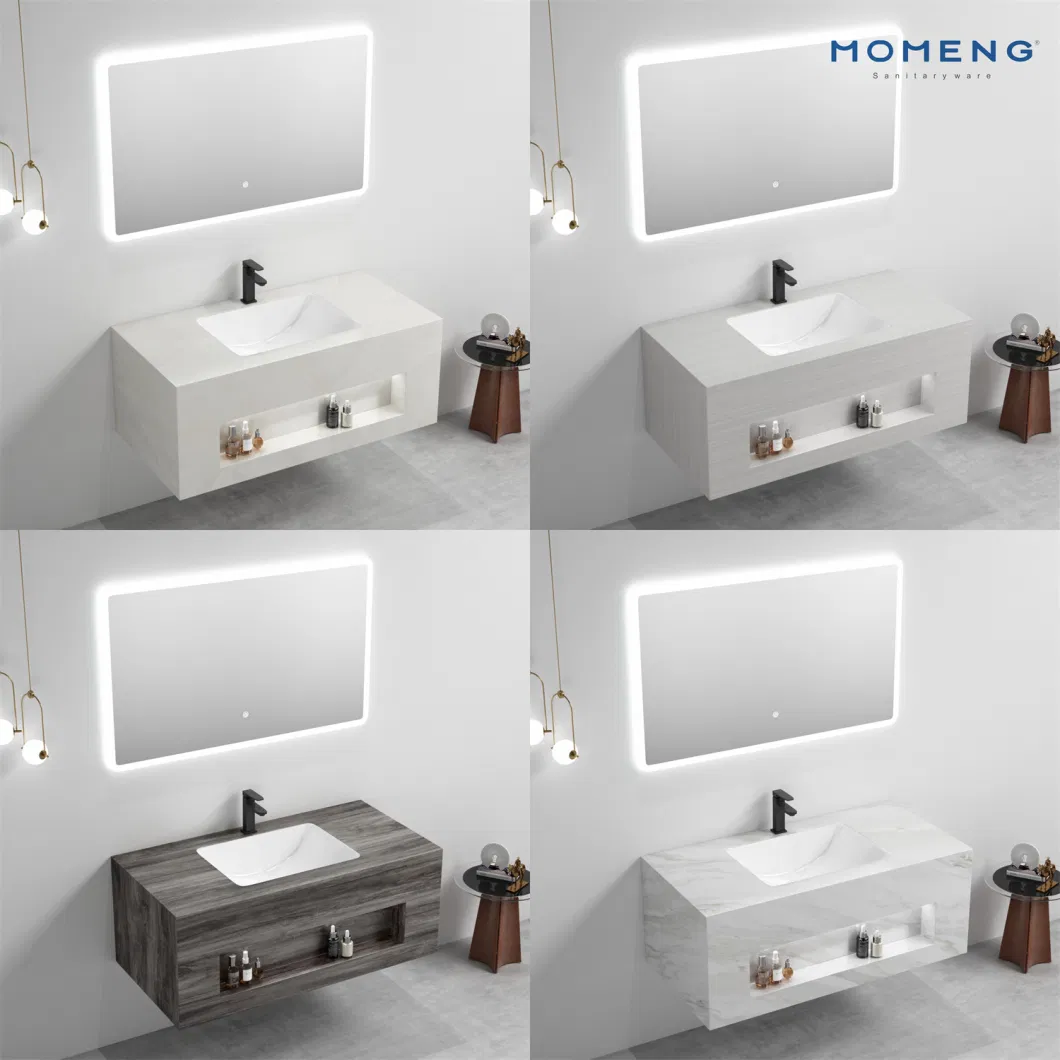 Luxury Double Sink Basin Bathroom Vanity Cabinet Hotel Center Bathroom Mirror Cabinet