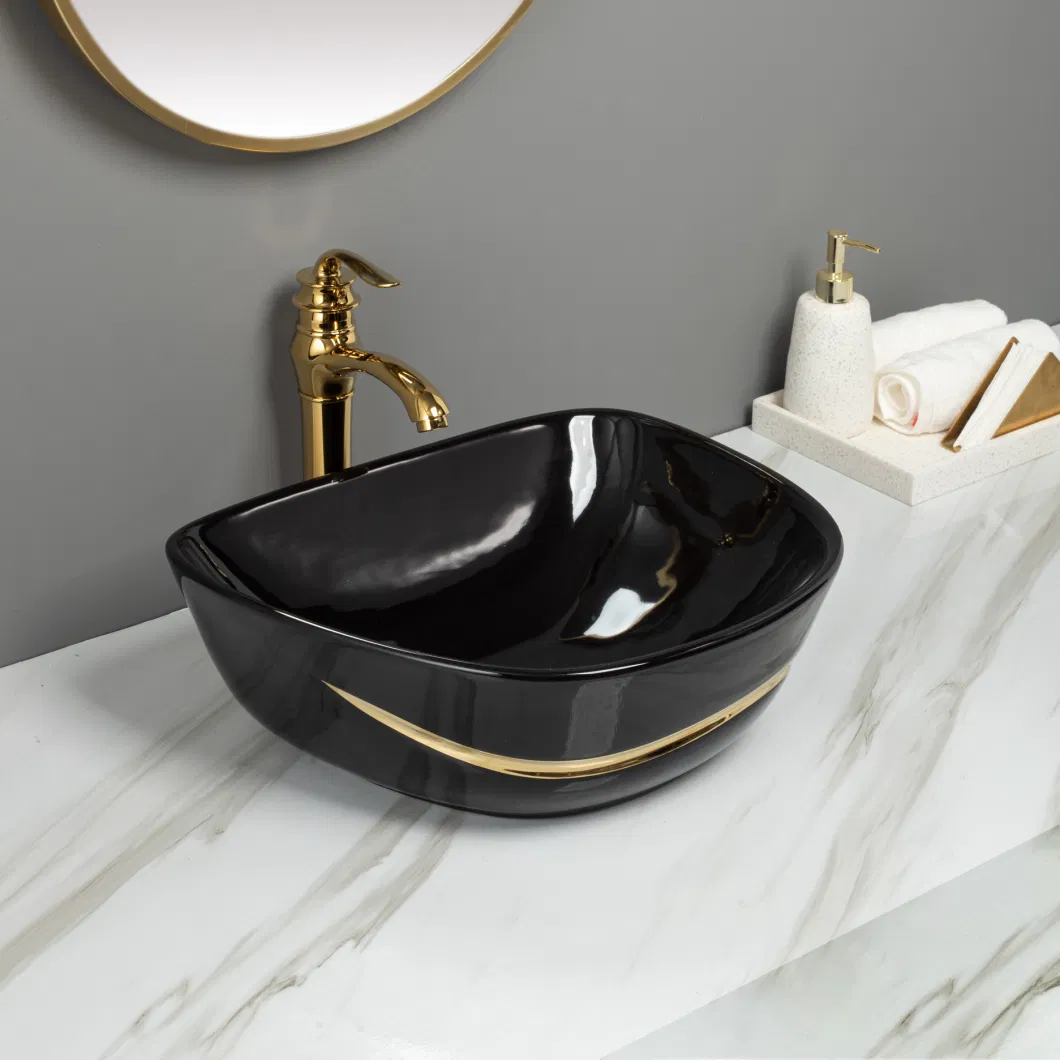 Wc Bathroom The Latest Design Ceramic Multi-Color Art Wash Basin Marble