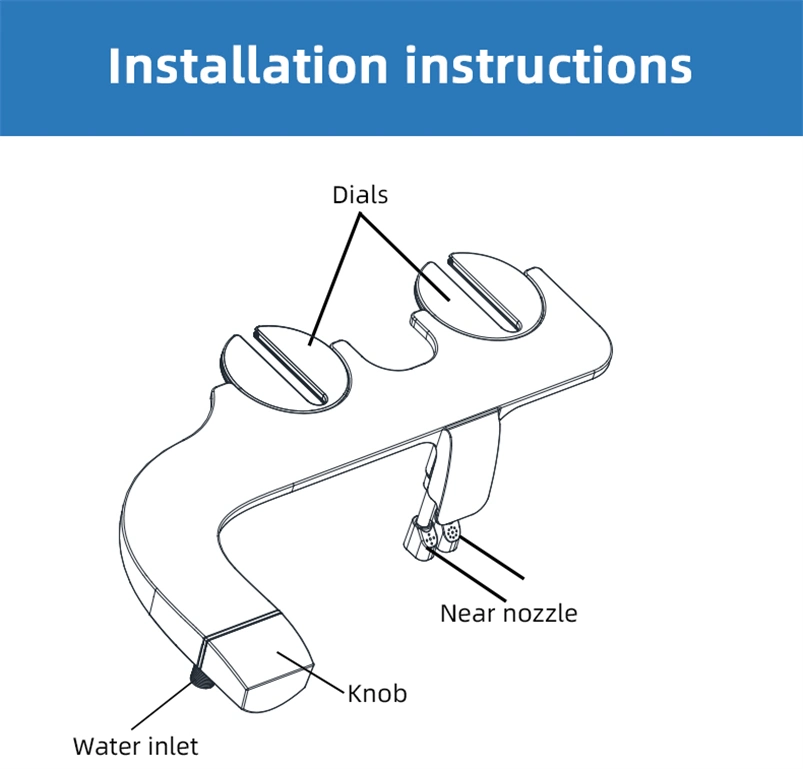 New Ultra Slim Cold Water Toilet Bidet Floor Mounted Toilet Bidet Attachment with Vertical Spray, Nozzle Self-Cleaning, Smart Manual Controls