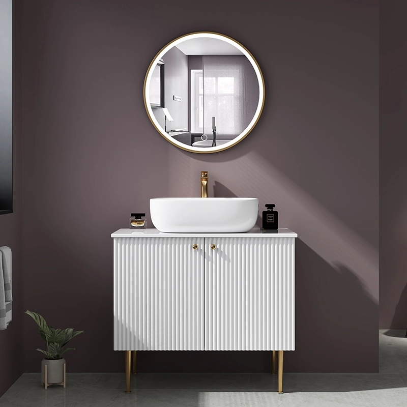 Modern Wall Mounted Basin Mirror Storage Wooden Vanity Bathroom Cabinet