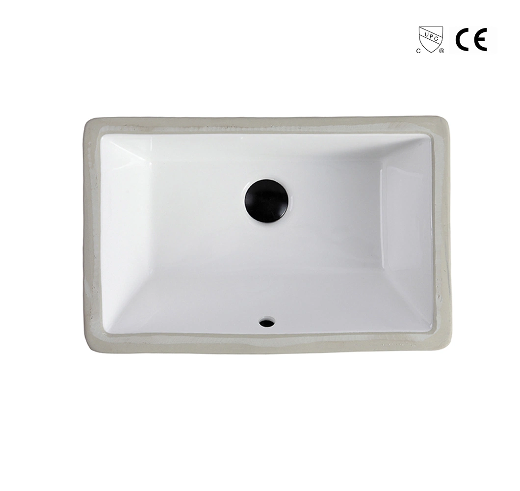 Chinese Wholesale Sanitary Ware Furniture White Ceramic Rectangular 20 5/8&quot; Undermount Bathroom Vanity Wash Sink Basin
