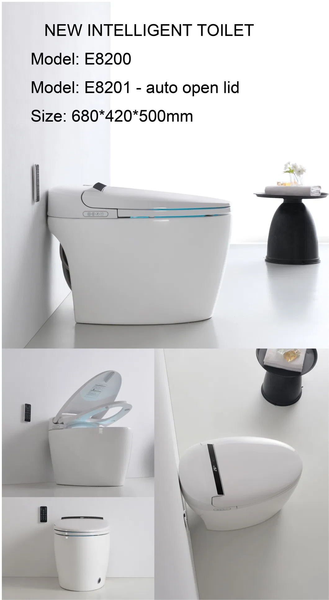 Fashion Egg Design Automatic Sensor Flushing and Open Toilet Smart Electric Bidet