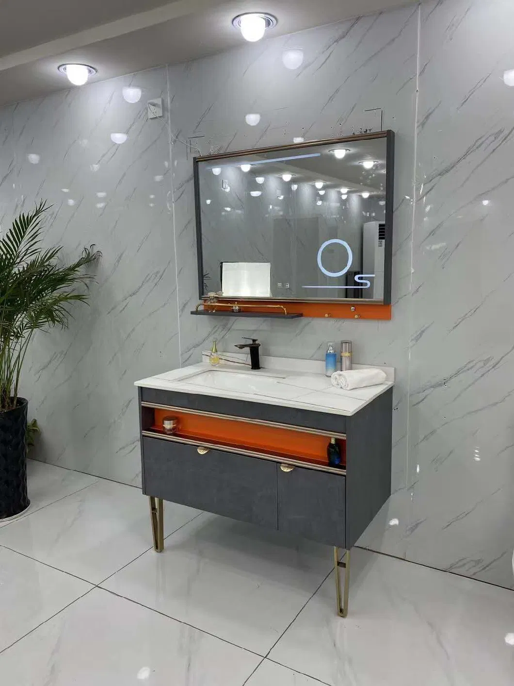 2021 Modern Free Standing Plywood Melamine Hotel Home Bathroom Cabinet