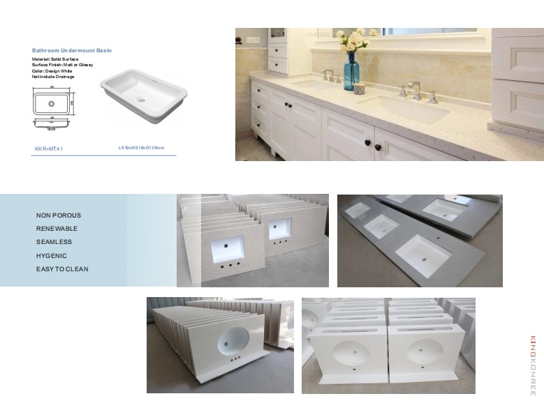Solid Surface Resin Kitchen Sink for Countertop