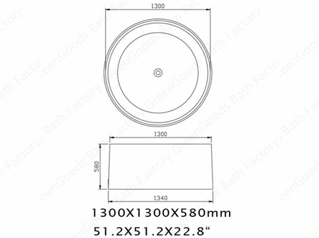 CE Round 1500 Circle Acrylic Freestanding Bath