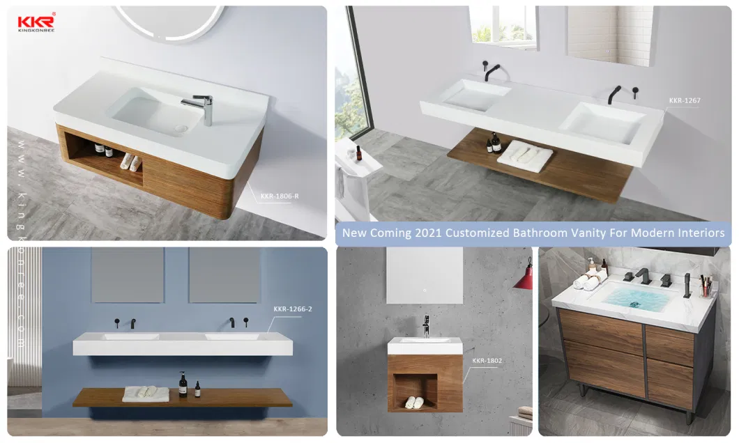 New Design Single Sink Water Resistant Toilet Furniture Modern Basin Bathroom Vanity Cabinets