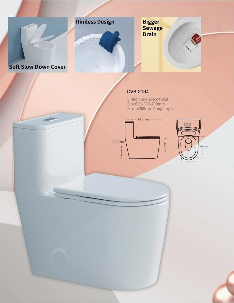 Ovs Cupc Wholesale Clean Sanitary Ware Wc Bathroom Ceramic Double Flush One Piece Toilet