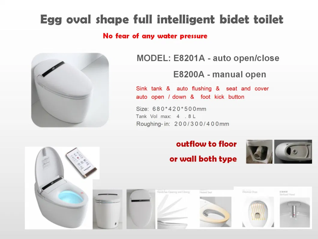 Elongated Smart Bidet Toilet Seat
