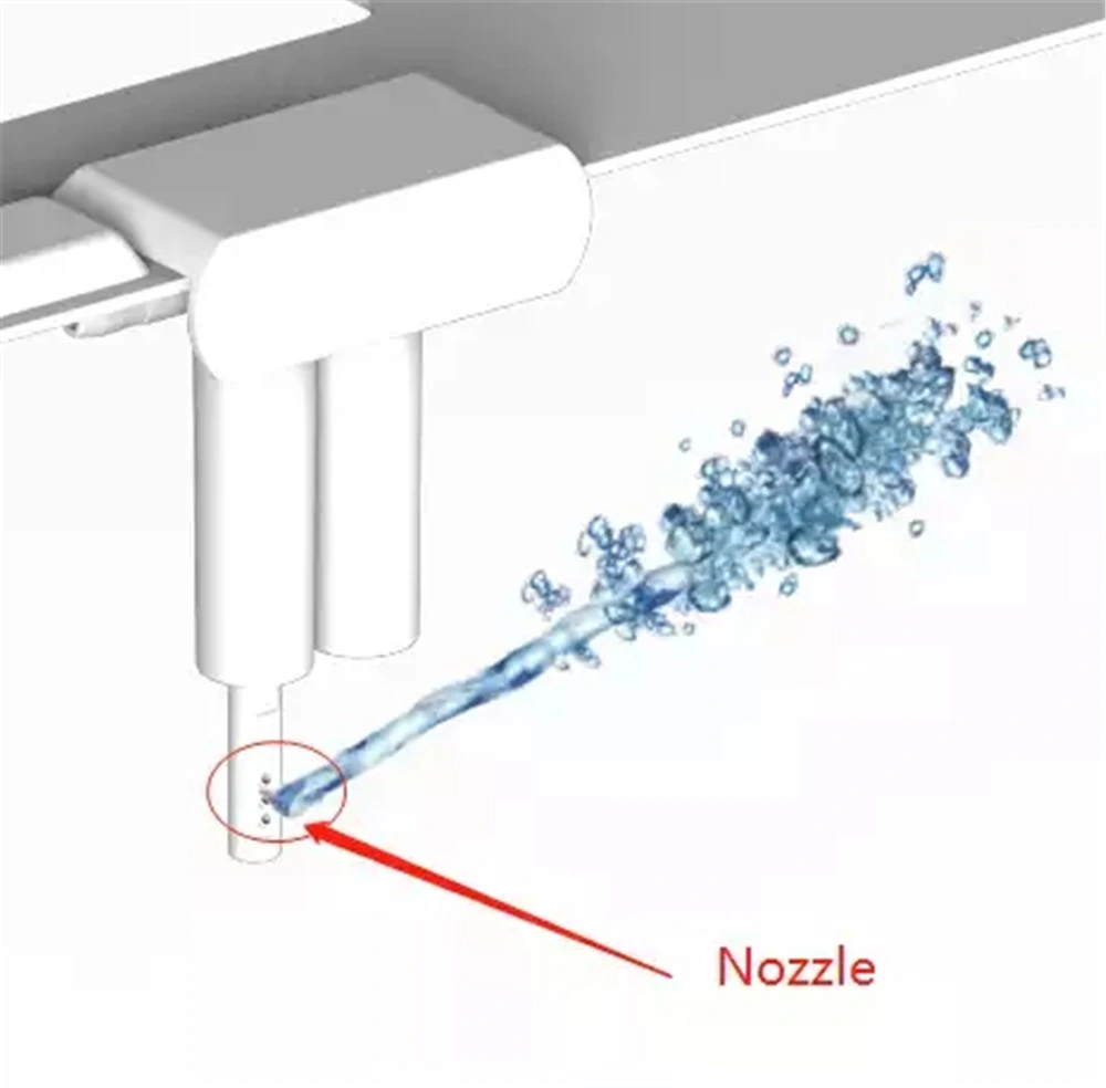 Round Shape Easy to Install Non-Electric Dual Nozzle Toilet Seat Fresh Water Spray Bidet