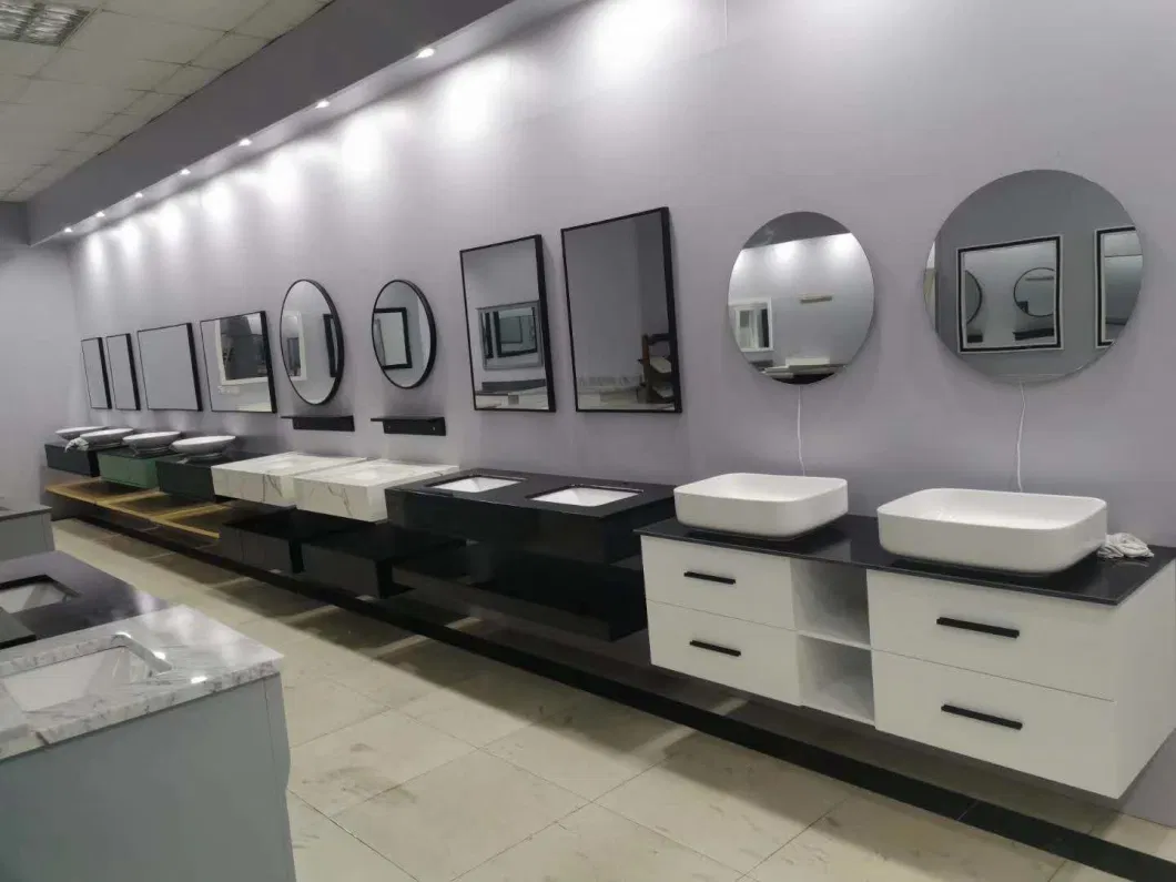 Home / Hotel Bathroom Cabinet Free Standing Cabinet LED Mirror Defogger Double Basin Metal Frame Cabinet