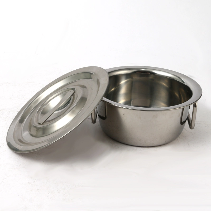 Stainless Steel Bowl Kitchen Cooking Basin with Lid Cover