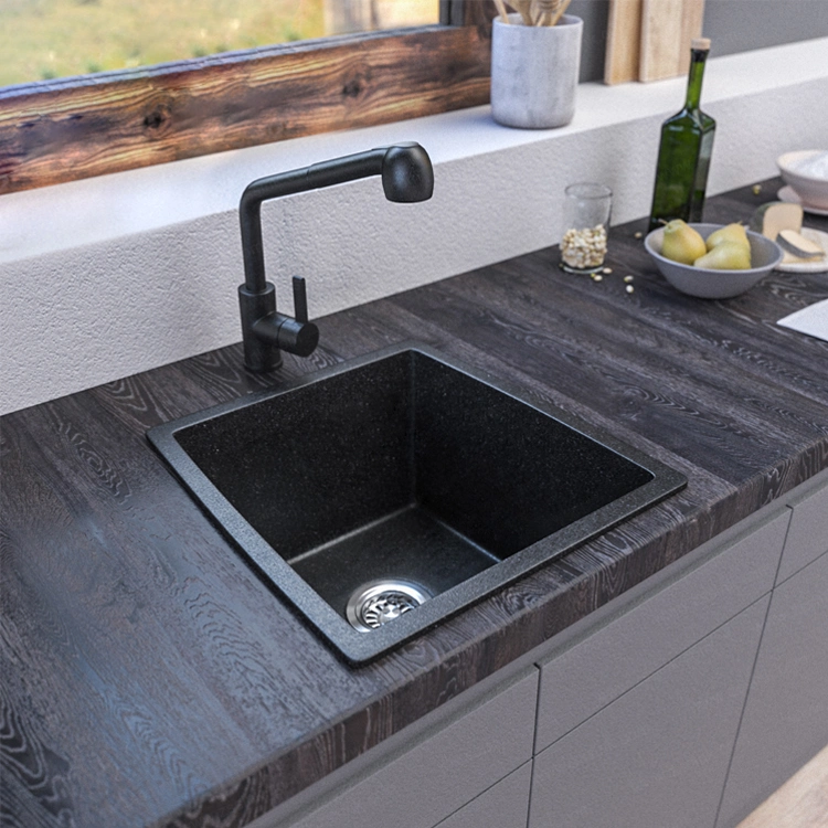 Artificial Stone Quartz Kitchen Wash Hand Basin Size Countertop Kitchen Sink