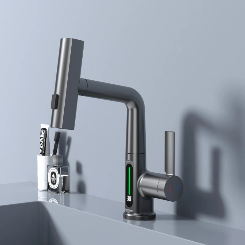 Waterfall Temperature Digital Smart Basin Faucet