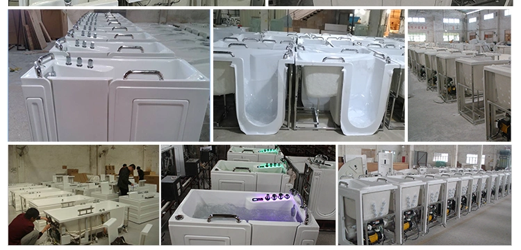 Q375g Walk-in Soaking Bathtub with Tempered Glass Shower Door