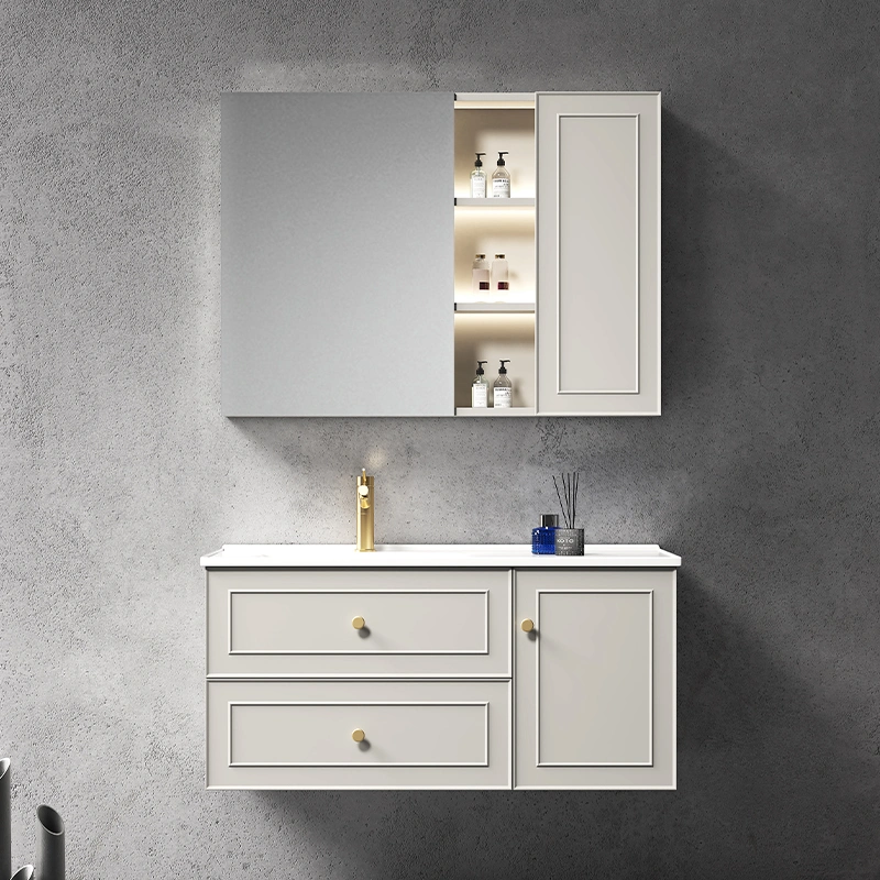 American Shaker Style Floating Vanity Bathroom Wall Mounted Cabinet with Ceramic Sink
