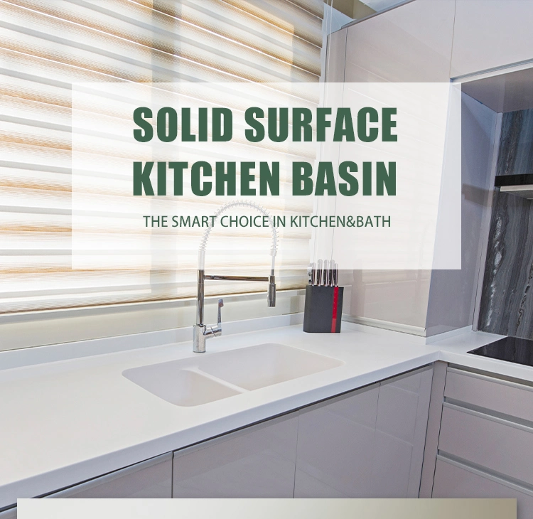 Wholesale Solid Surface Artificial Marble Stone Resin Kitchen Undermount Sink