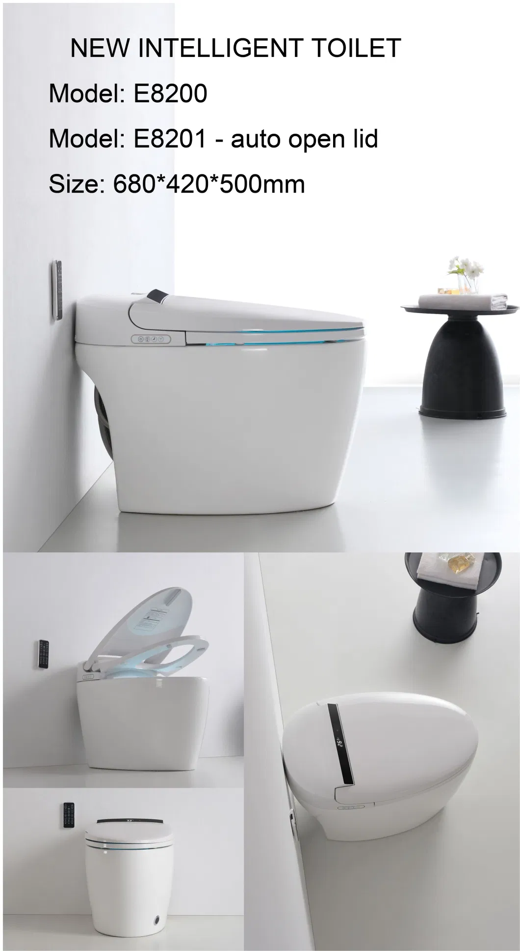 Automatic Sensor Flushing and Open Toilet Smart Electric Bidet