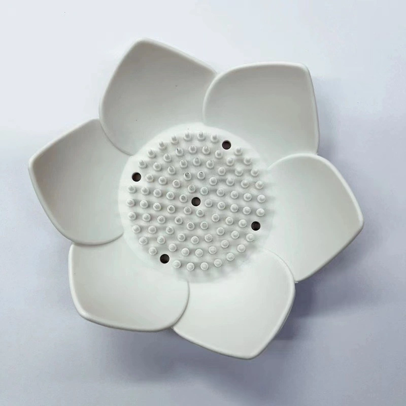 for Bathroom Shower Accessory Lotus Flowers Soap Dish Silicon Soap Holder Non-Slip Flexible Soap Tray