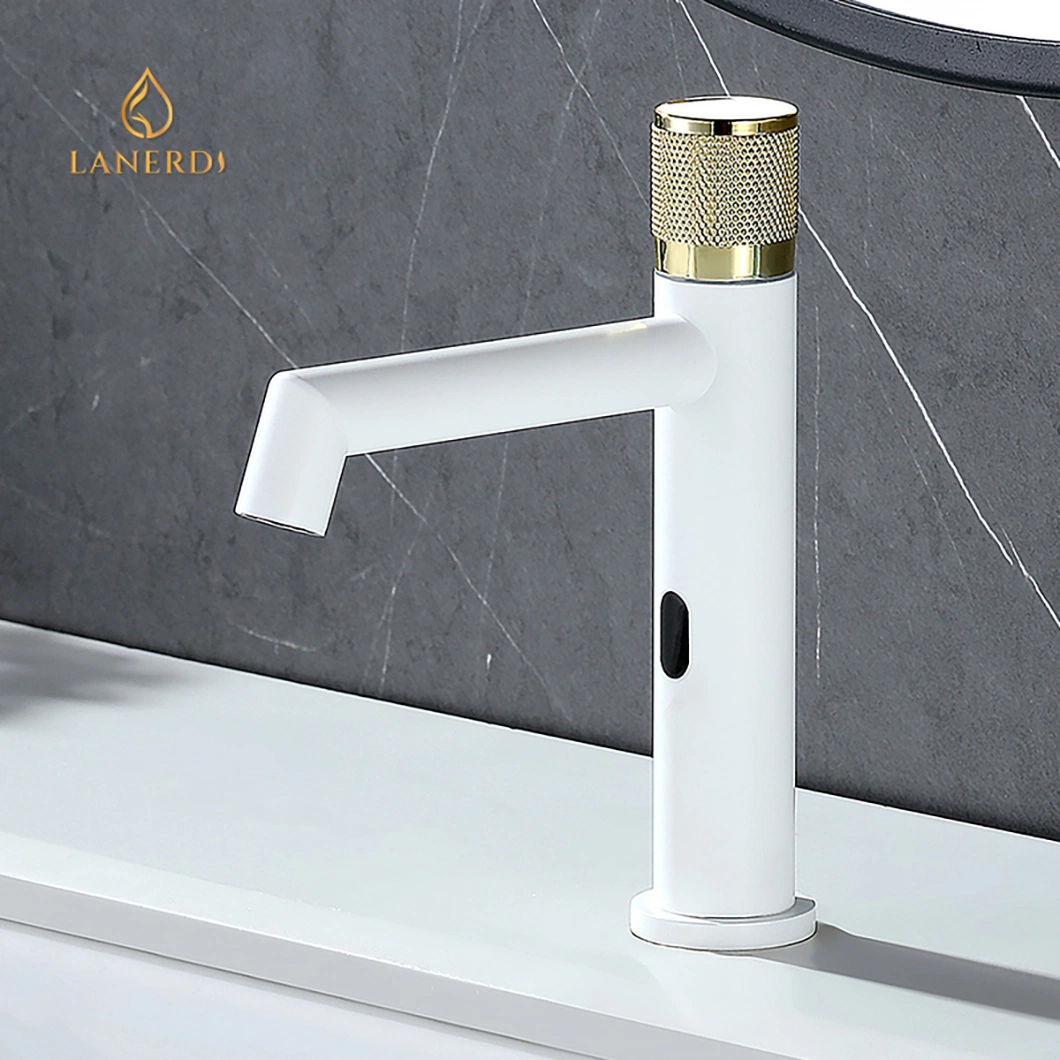 China Wholesale Torneira Watermark White Sanitary Ware Lavatory Brass Wash Smart Sensor Contactless Basin Faucet Mixer Tap Bathroom Faucet Induction Sensor Tap