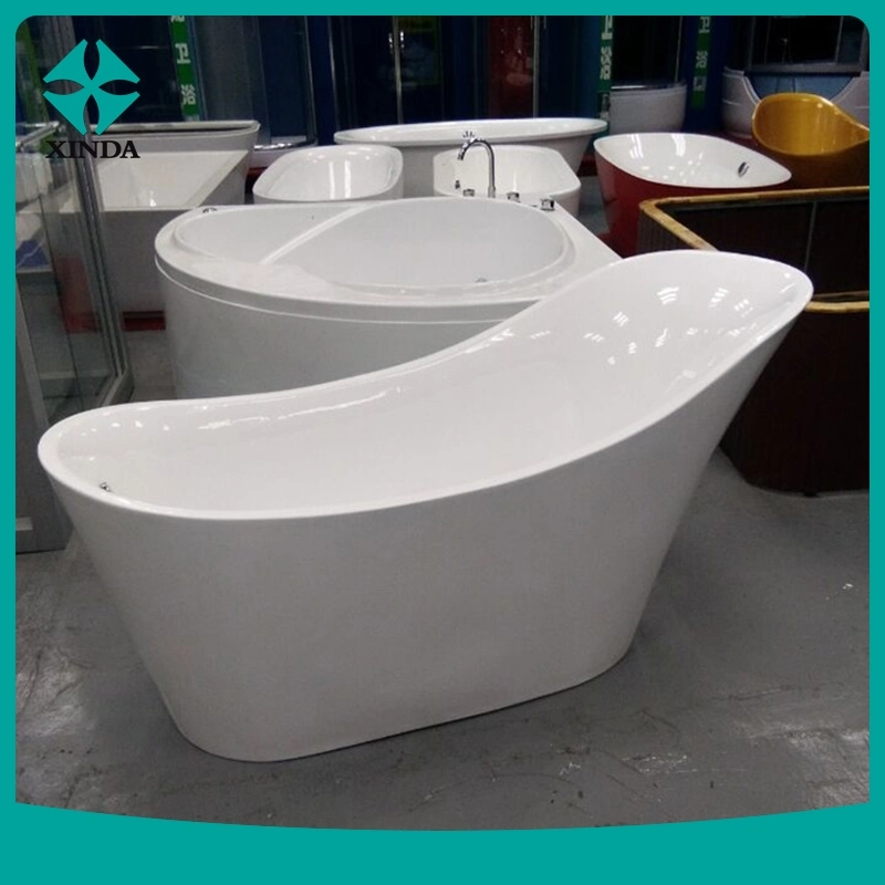 Acrylic White Bath Tub Jet Whirlpool Bathtub Round Shaped Higher Bath Freestanding Acryl Bathtub