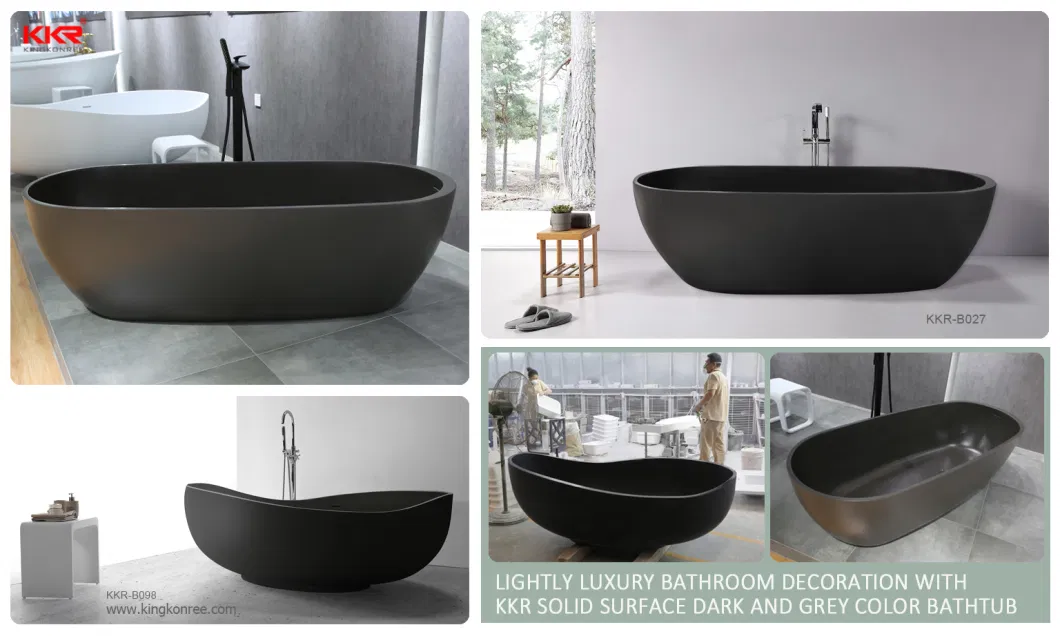 Royal Free Standing Bath Solid Surface Whirlpool Freestanding Bath for Home Bathroom