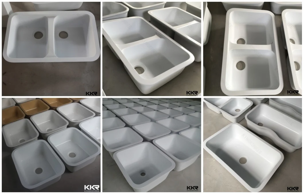 Custom Made Solid Surface Stone Marble Undermount Kitchen Sink