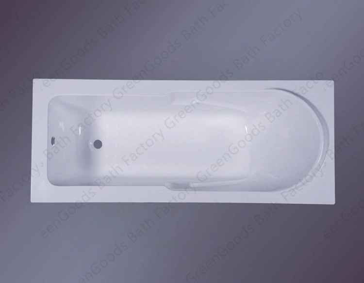 Modern Luxury Hotel Bathroom Simple Soaking Tubs Acrylic Rectangle Drop in Bathtub