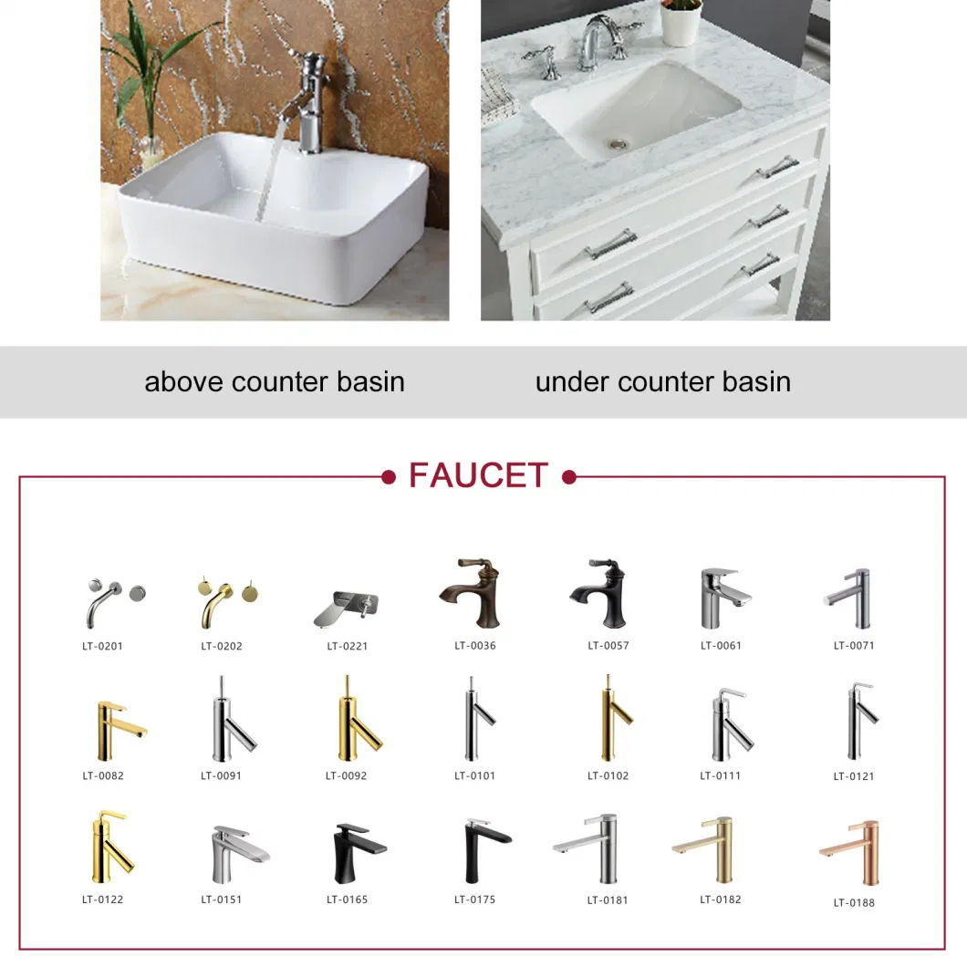 Hot Selling Wall Mounted Style Bathroom Vanity Cabinte Single Wash Basin with Mirror and Side Cabinet