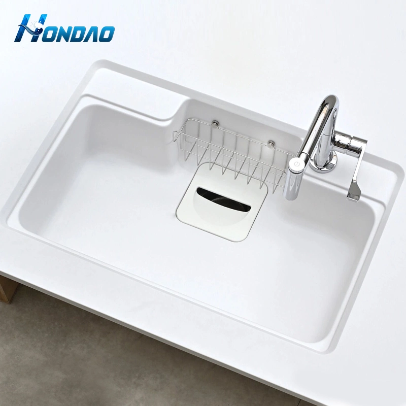 Hondao Rectangular Shape Undermount Quartz Stone Sink Composite Quartz Kitchen Sink