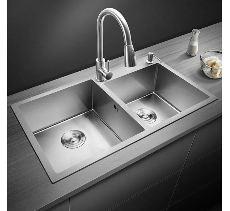 Customize Size Double Bowl Handmade Kitchen Sink Durable Quartz Granite Sink