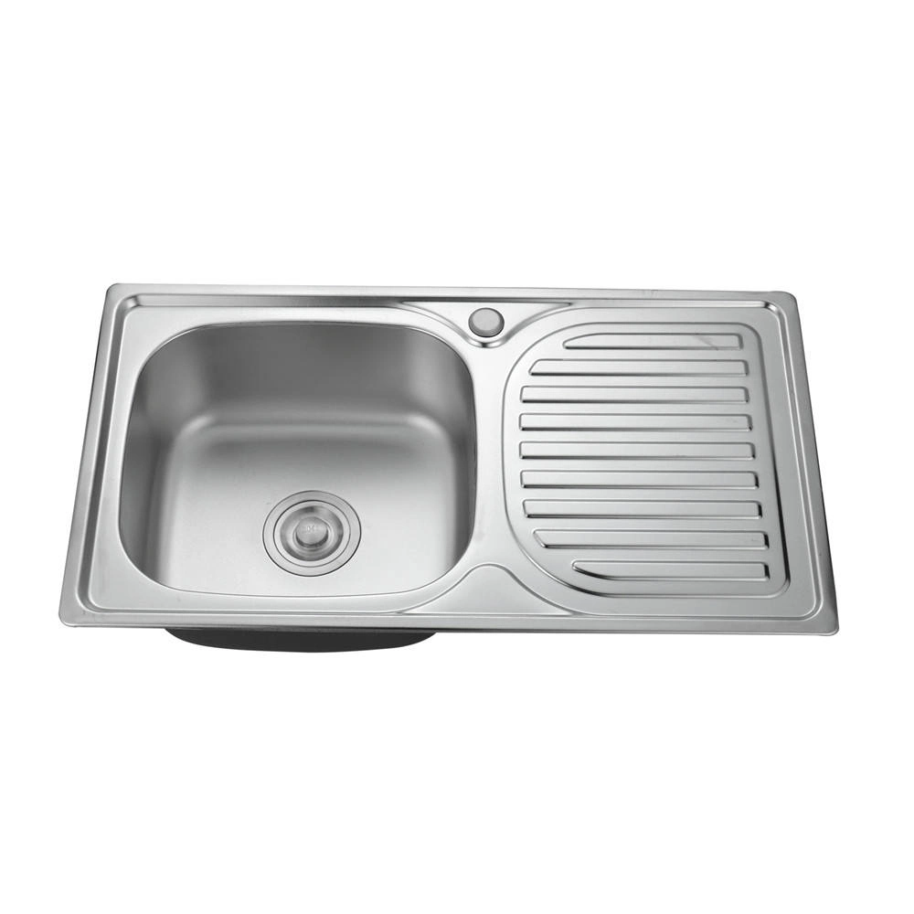 Best Selling Popular Design Drainboard Single Bowl Rectangular Quartz Stone Granite Kitchen Sink