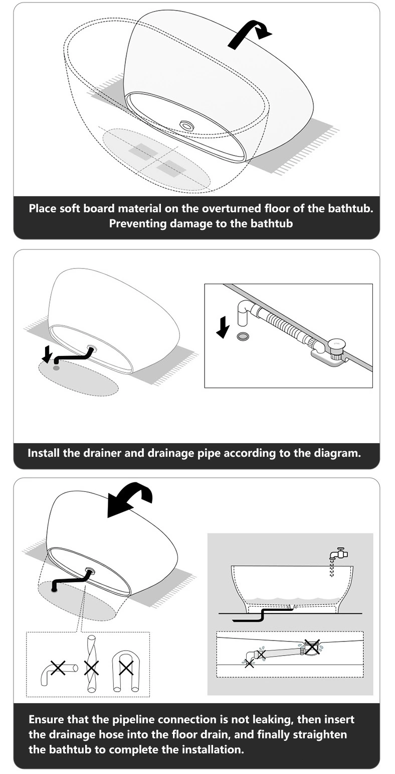 Modern Hotel Bathroom Furniture Standard Bathtub