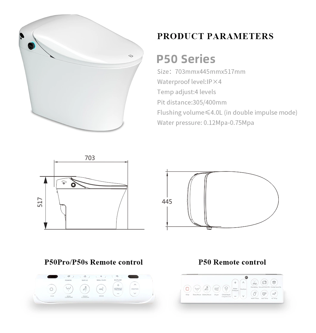Automatic Sensor Flush Open Electric Bathroom One Piece Intelligent Wc Commode Toilet