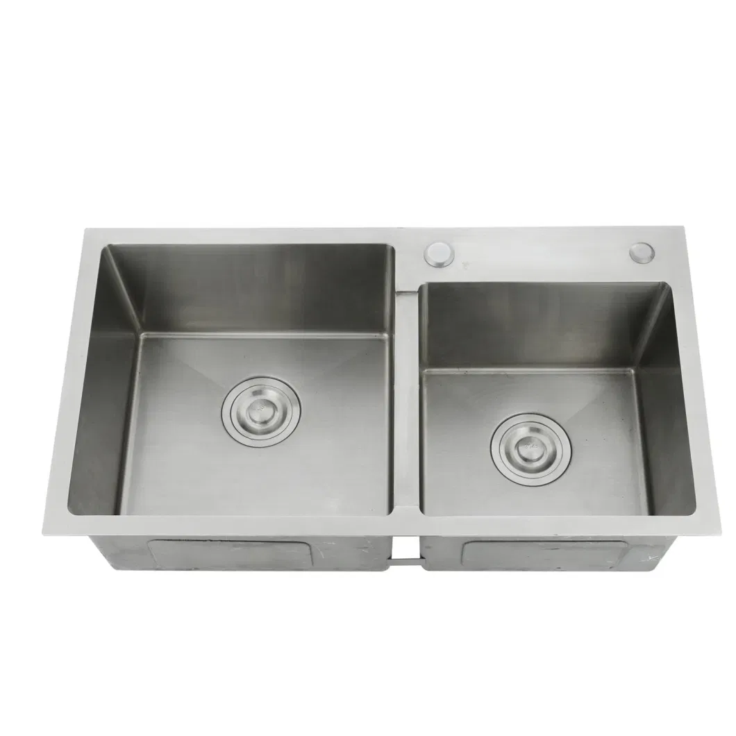 Customize Size Double Bowl Handmade Kitchen Sink Durable Quartz Granite Sink